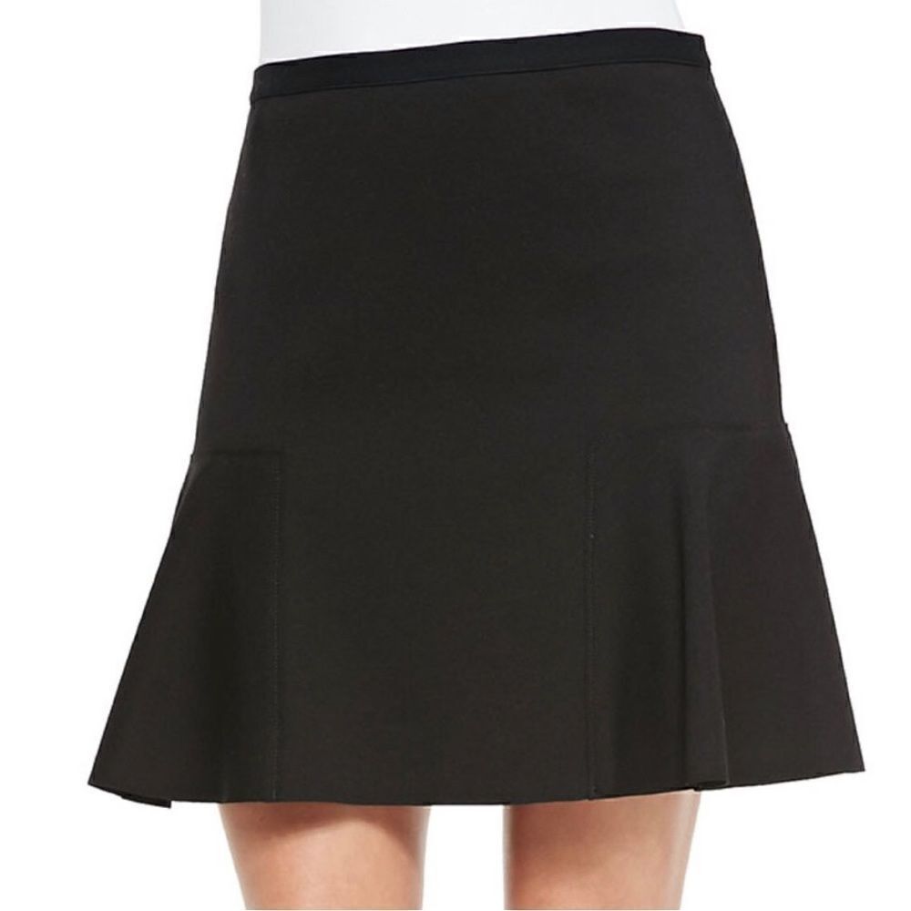 T Tahari Black NAPA Flounce Skater Skirt NEW